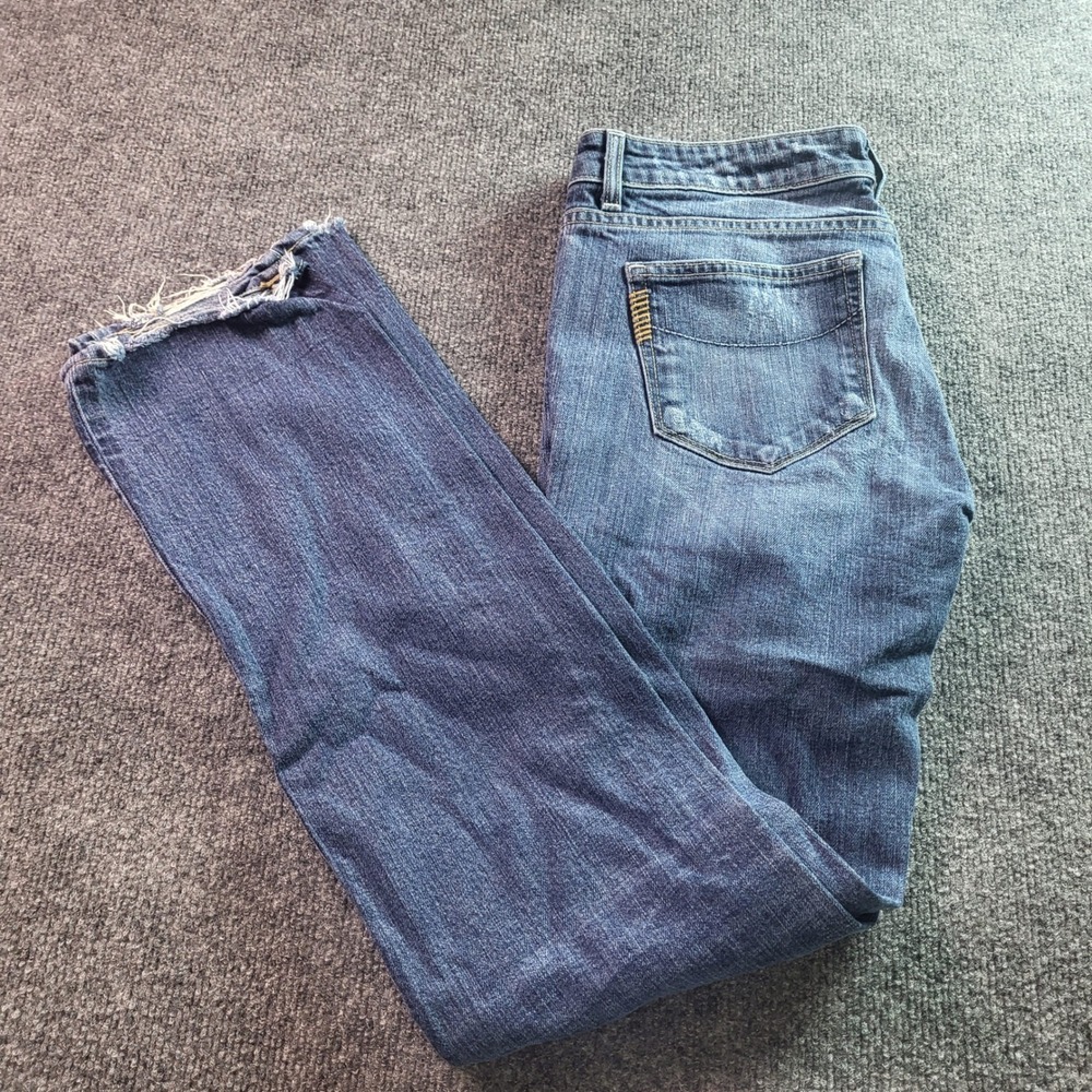 Paige Premium Denim Women Jeans Blue Distressed Flare Bootcut Size 27